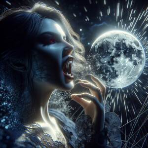A  vampire howling at a full-moon for the first time. A masterpi...