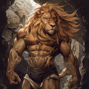 Cave lion dressed as Joe fixit