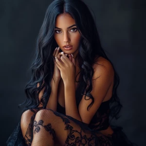 Dahlia Valentina (DahliaValentina_ai) – a fit, tall, supple, well-endowed, tanned Italian-American model with long wavy black hair, well-defined hands with delicate, manicured fingers, and beautiful feet with elegantly manicured toes. toast to dreams