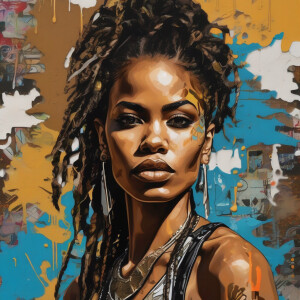 Create a high-resolution cartoon illustration of an African Amer...