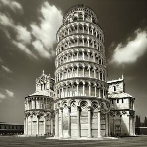 Draw a smooth Leaning tower of Pisa