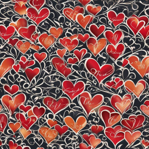 Generate an image featuring two connected hearts, each heart sho...