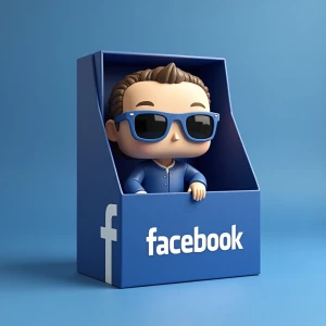 Crie uma imagem de uma versão Funko Pop de Mark Zuckerberg, posi...