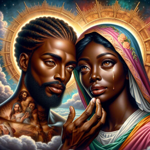 Ensure that the image distinctly represents both Jesus Christ an...