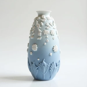 A porcelain vase design combining melting iceberg at the top, Uk...