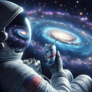 "Envision a lone astronaut drifting gracefully through the silen...