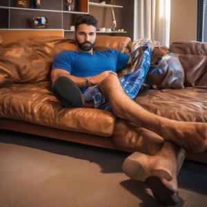 He was enjoying himself on the couch  with his dicgrowinhe isbig...