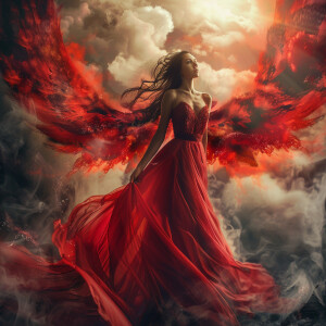 draw an angle with red dress