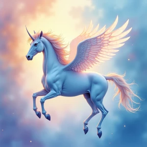 A shimmering ethereal creature floats amidst an array of pastel...