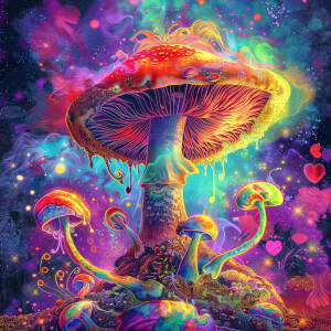 Magic mushrooms,psychadelic mushrooms,Marijuana buds hair,Fluore...