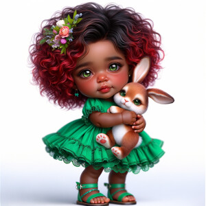 create an adorable hyper realistic mahogany skin tone chibi todd...