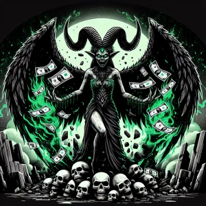 I see a strikingly graphic image with a dark and horror-inspired...