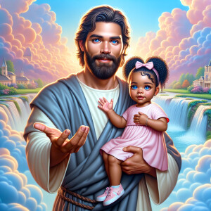 Create a 3D realistic artwork featuring the phrase 'Jesus Saves'...