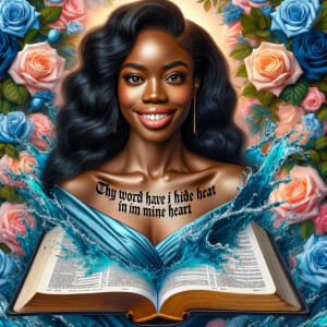 Create an image of an ultra-light-skinned African-American woman...