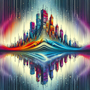 a multi-storey building that is falling, and inside it there is...