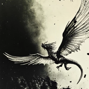 A celestial amalgamation of angelic wings, dragon scales, and et...