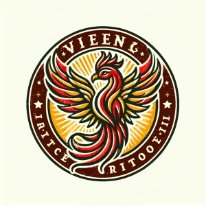 A phoenix bird tattoo style.
With red accented outline and a hin...