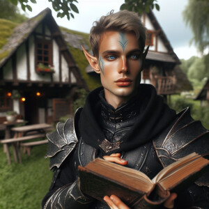 Caranthir-Ar-Fieniel from the Witcher series in black eldritch a...