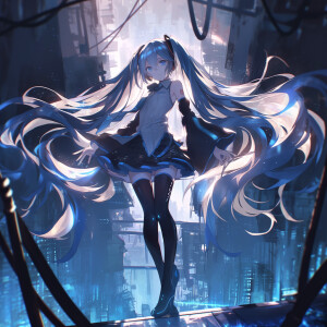 handsome girl for Hatsune Miku , full body shot, simple picture,...