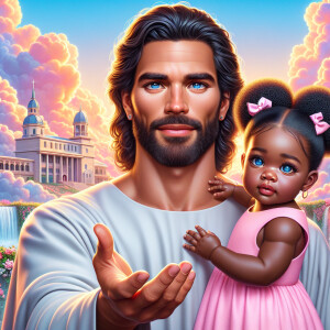 Create a 3D realistic artwork featuring the phrase 'Jesus Saves'...