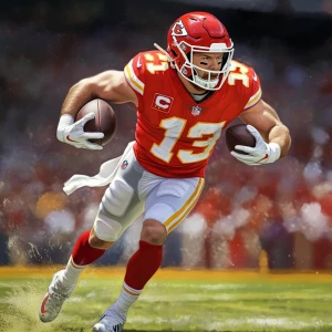 Travis Kelce  NFL player, picture in action, in GTA art style