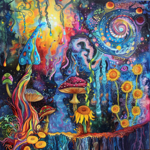 Magic mushrooms,psychadelic mushrooms,Marijuana buds hair,Fluore...