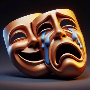 Smile now cry later masks, ultra-detailed, ultra-realistic, mast...