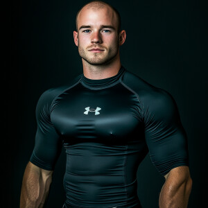 Create a whole body portrait image of a 27 year old man who’s ba...