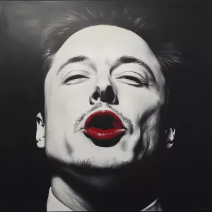 Elon Musk with his lips stretched out says ooooh