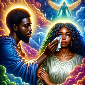 Ensure that the image distinctly represents both Jesus Christ an...