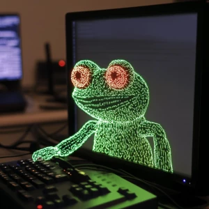 generate meme PEPE as symbols in computer terminal