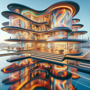 Futuristic home for the year 3024 beautiful architecture and lot...