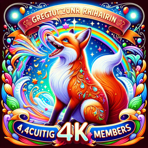 Title: "Celebrating 4K Members with the Enchanted Fox!"

Prompt:...