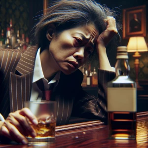 Please create a photorealistic image of Kamala Harris looking in...