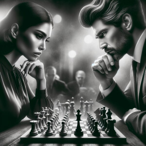 Chess play woman vs man