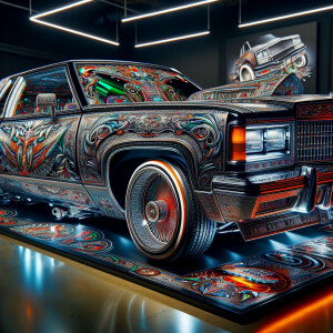 Highly detailed Lowrider with differently colored and different...