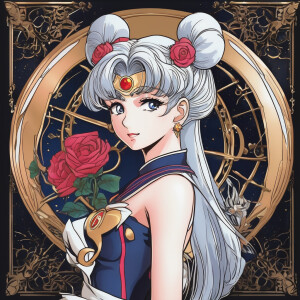 Create image of sailor moon in dark 1mp, 1229x1400, 3.5 mb