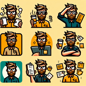 Dexter has a scruffy beard, wears oversized glasses, and usually...