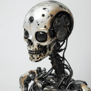 Petite but fierce cybernetic skeleton,  horrorcore