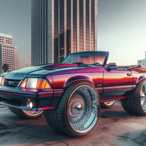 1992 Ford mustang ,convertible , candy indiresent metallic burpl...
