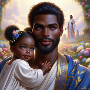 Generate an image of a very handsome, light-skinned African-Amer...