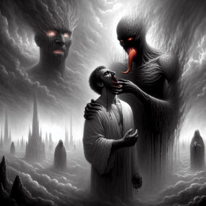 In clouds of grey where heaven's tears fall,
A clash unfolds in...