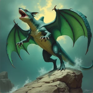 **dnd bestiary , a fierce beast that's part shark part dragon wi...