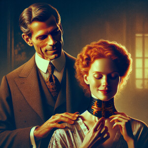 Photorealistic image of an older, Caucasian, masculine, distingu...