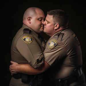 Lifesize digital photography portrait of a best romantic buddies...