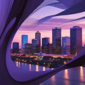 Create an image depicting the skyline of Houston, Texas, featuri...