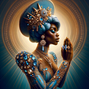 Create an illustration that embodies spirituality and a deep con...