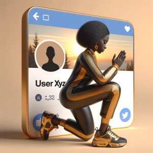 Create a 3D illustration of a realistic light skinned African-Am...