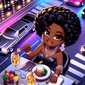 Illustrate a charming Birds Eye view, full of excitement Chibi-s...