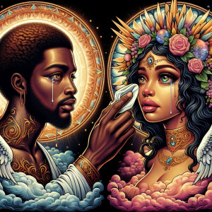 Ensure that the image distinctly represents both Jesus Christ an...